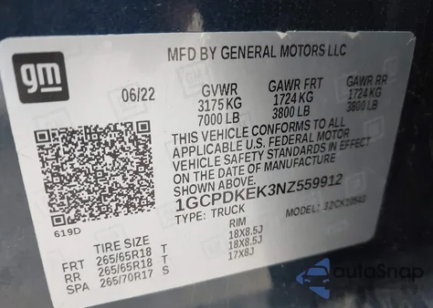 2022 Chevrolet Silverado 1500 4Wd Short Bed Lt With 2Fl from USA, damaged, VIN 1GCPDKEK3NZ559912